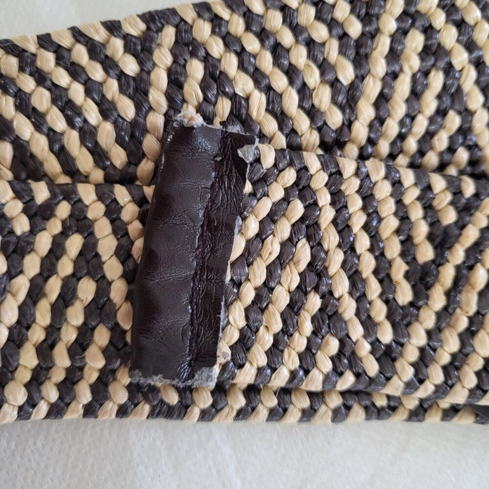 Woven Black & Cream Women's Belt with Round Buckle - Picture 2 of 12